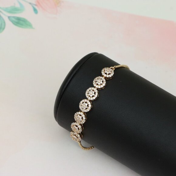 Elegant Rose Gold A-Bracelet with Sparkling Round Diamond Accents, XPAB0613 - Picture 10 of 12